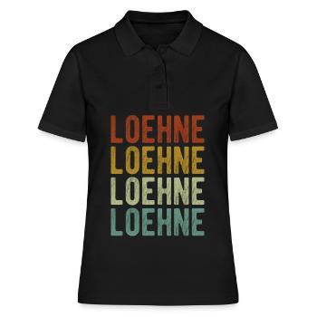 Loehne Stadt Retro Vintage - Frauen Polo Shirt - Schwarz - Vorne - Ailine (174cm)
