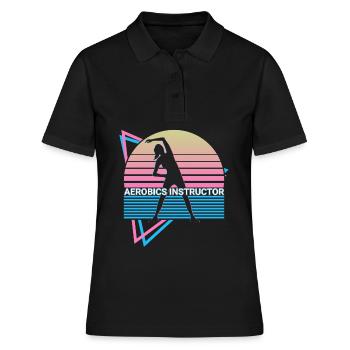 Instructeur d’aérobic Retro - Polo Femme - noir - Devant - Ailine (174cm)