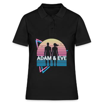 Adam and Eve Christianity Retro - Women's Polo Shirt - black - Front - Ailine (174cm)
