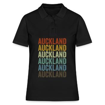 Auckland Nouvelle-Zélande Retro Vintage - Polo Femme - noir - Devant - Ailine (174cm)