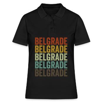 Belgrade Serbie Rétro Vintage - Polo Femme - noir - Devant - Ailine (174cm)