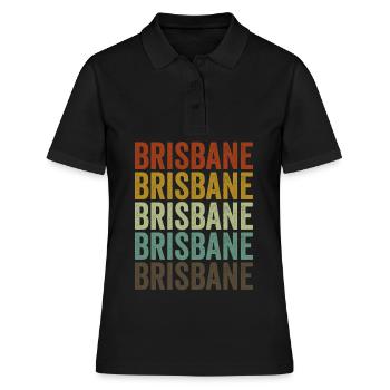 Brisbane Australie Rétro Vintage - Polo Femme - noir - Devant - Ailine (174cm)