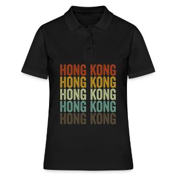 Hong Kong Hong Kong Retro Vintage - Polo Femme - noir - Devant - Ailine (174cm)
