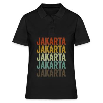 Jakarta Indonésie Retro Vintage - Polo Femme - noir - Devant - Ailine (174cm)