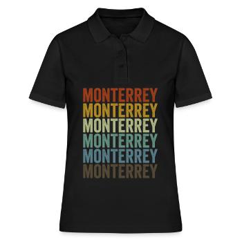 Monterrey Mexique Rétro Vintage - Polo Femme - noir - Devant - Ailine (174cm)
