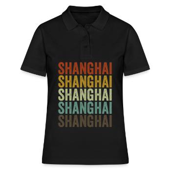 Shanghai Chine Rétro Vintage - Polo Femme - noir - Devant - Ailine (174cm)