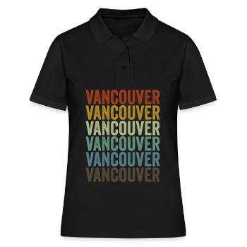 Vancouver Canada Rétro Vintage - Polo Femme - noir - Devant - Ailine (174cm)
