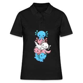 Subtil Transgender Pride Flag Kawaii Axolotl LGBTQ - Polo Femme - noir - Devant - Ailine (174cm)