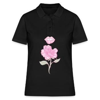 Coquette Esthétique Rose Rose Centre-ville Esthétique - Polo Femme - noir - Devant - Ailine (174cm)