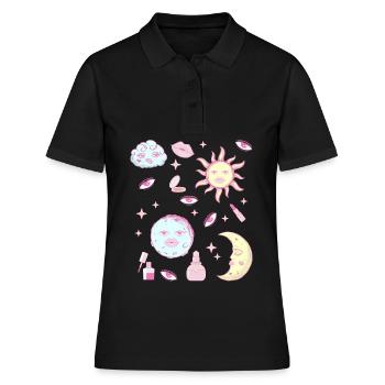 Coquette Esthétique Rose Centre-ville Esthétique - Polo Femme - noir - Devant - Ailine (174cm)