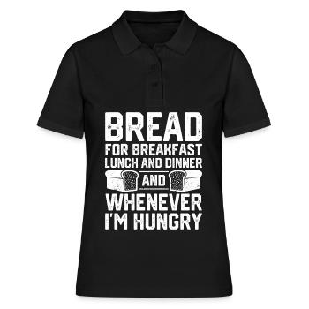 Lustiger Brotbacken-Bäcker - Frauen Polo Shirt - Schwarz - Vorne - Ailine (174cm)