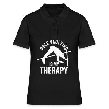 Lustiger Stabhochsprung Stabhochsprung - Frauen Polo Shirt - Schwarz - Vorne - Ailine (174cm)