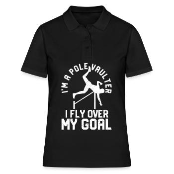 Lustiger Stabhochsprung Stabhochsprung - Frauen Polo Shirt - Schwarz - Vorne - Ailine (174cm)