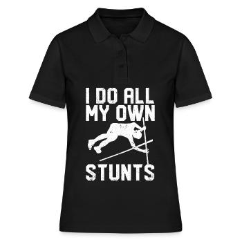 Lustiger Stabhochsprung Stabhochsprung - Frauen Polo Shirt - Schwarz - Vorne - Ailine (174cm)