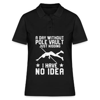 Lustiger Stabhochsprung Stabhochsprung - Frauen Polo Shirt - Schwarz - Vorne - Ailine (174cm)