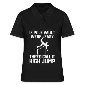 Lustiger Stabhochsprung Stabhochsprung - Frauen Polo Shirt - Schwarz - Vorne - Ailine (174cm)