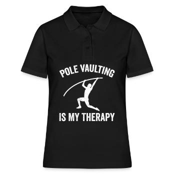 Lustiger Stabhochsprung Stabhochsprung - Frauen Polo Shirt - Schwarz - Vorne - Ailine (174cm)