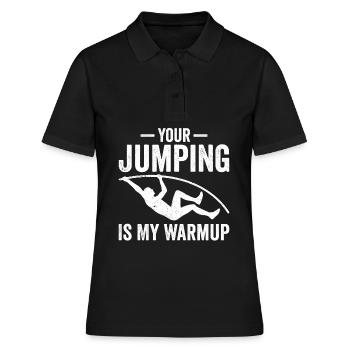Lustiger Stabhochsprung Stabhochsprung - Frauen Polo Shirt - Schwarz - Vorne - Ailine (174cm)