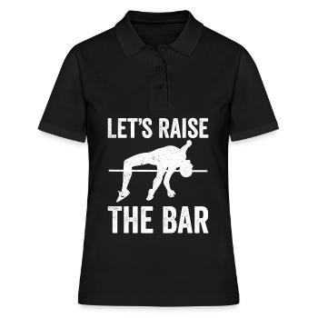 Lustiger Stabhochsprung Stabhochsprung - Frauen Polo Shirt - Schwarz - Vorne - Ailine (174cm)