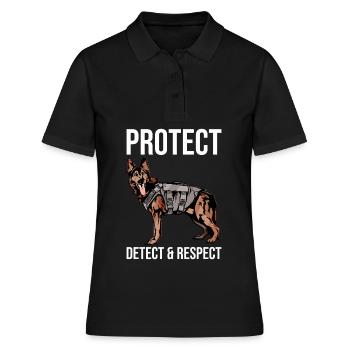 Policier Chien policier - Polo Femme - noir - Devant - Ailine (174cm)