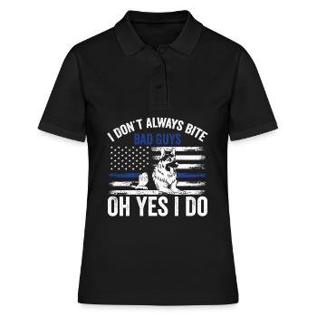 Policier Chien policier - Polo Femme - noir - Devant - Ailine (174cm)