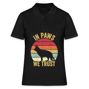Policier Chien Police Vintage - Polo Femme - noir - Devant - Ailine (174cm)