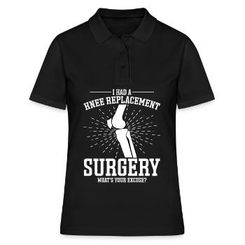 Arthroplastie du genou - Polo Femme - noir - Devant - Ailine (174cm)