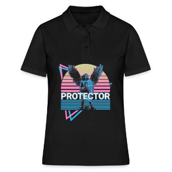 Protecteur Archange Michael Retro - Polo Femme - noir - Devant - Ailine (174cm)