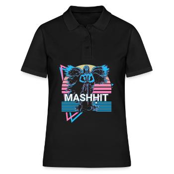 Mashḥit Ange destructeur rétro - Polo Femme - noir - Devant - Ailine (174cm)
