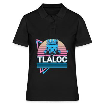 Tlaloc Aztec Dieu de la Pluie Rétro - Polo Femme - noir - Devant - Ailine (174cm)