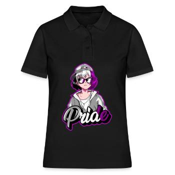 Asexuelle Stolz Japanisch Cool Anime Mädchen Asexu - Frauen Polo Shirt - Schwarz - Vorne - Ailine (174cm)