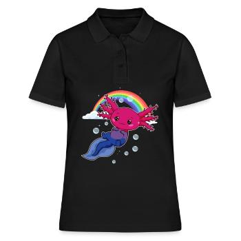 Bisexual Pride Bi Kawaii Axolotl Bisexual Flag - Polo Femme - noir - Devant - Ailine (174cm)