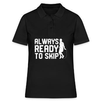 Lustiges Springseil Springseil springen Seil sprin - Frauen Polo Shirt - Schwarz - Vorne - Ailine (174cm)
