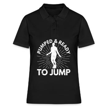 Lustiges Springseil Springseil aufgepumpt & bereit - Frauen Polo Shirt - Schwarz - Vorne - Ailine (174cm)