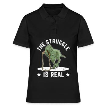 Lustiges Springseil Springseil springen Der Kampf - Frauen Polo Shirt - Schwarz - Vorne - Ailine (174cm)