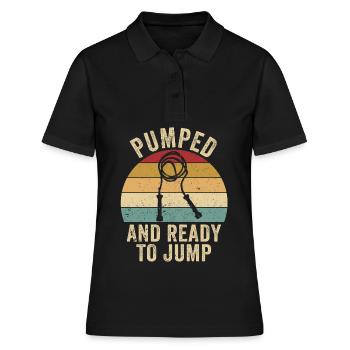 Lustiges Springseil Springseil Springseil Pumped T - Frauen Polo Shirt - Schwarz - Vorne - Ailine (174cm)