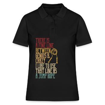 Lustiges Springseil Springseil springen Springseil - Frauen Polo Shirt - Schwarz - Vorne - Ailine (174cm)