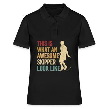 Lustiges Springseil Springseil Springseil Awesome - Frauen Polo Shirt - Schwarz - Vorne - Ailine (174cm)