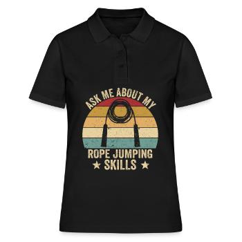 Lustiges Springseil Springseil springen Springseil - Frauen Polo Shirt - Schwarz - Vorne - Ailine (174cm)