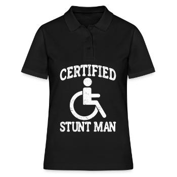 Certificat de paraplégie à handicap paraplégique - Polo Femme - noir - Devant - Ailine (174cm)
