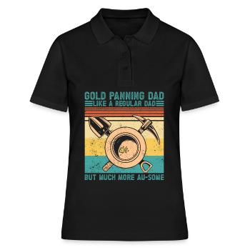 Lustige Goldwäscher Goldsucher Goldgräber Bagger - Frauen Polo Shirt - Schwarz - Vorne - Ailine (174cm)