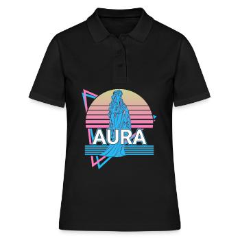 Aura Déesse de la brise Grec ancien Grec My - Polo Femme - noir - Devant - Ailine (174cm)