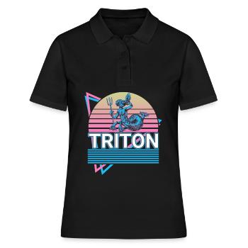 Triton Greek God Ancient Greek Mythol - Polo Femme - noir - Devant - Ailine (174cm)