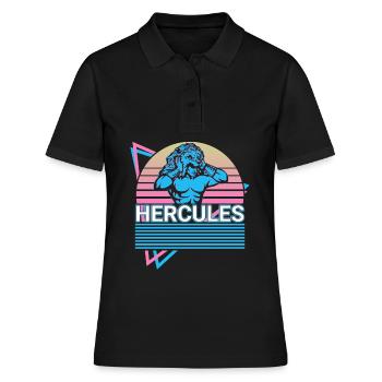 Hercule Mythologie Grecque Antique Rétro - Polo Femme - noir - Devant - Ailine (174cm)