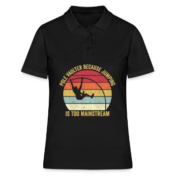 Lustiger Stabhochsprung Stabhochsprung - Frauen Polo Shirt - Schwarz - Vorne - Ailine (174cm)