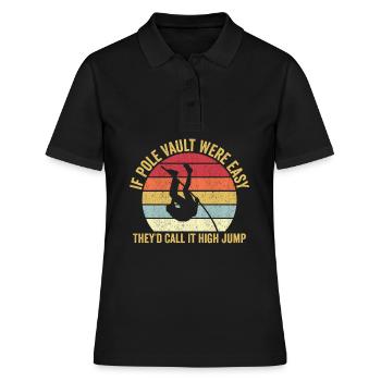 Lustiger Stabhochsprung Stabhochsprung - Frauen Polo Shirt - Schwarz - Vorne - Ailine (174cm)