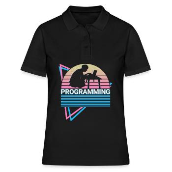 Programmierung Programmierer Retro - Frauen Polo Shirt - Schwarz - Vorne - Ailine (174cm)