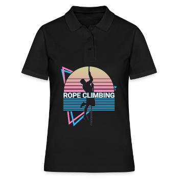 Escalade sur corde Grimpeur de corde rétro - Polo Femme - noir - Devant - Ailine (174cm)
