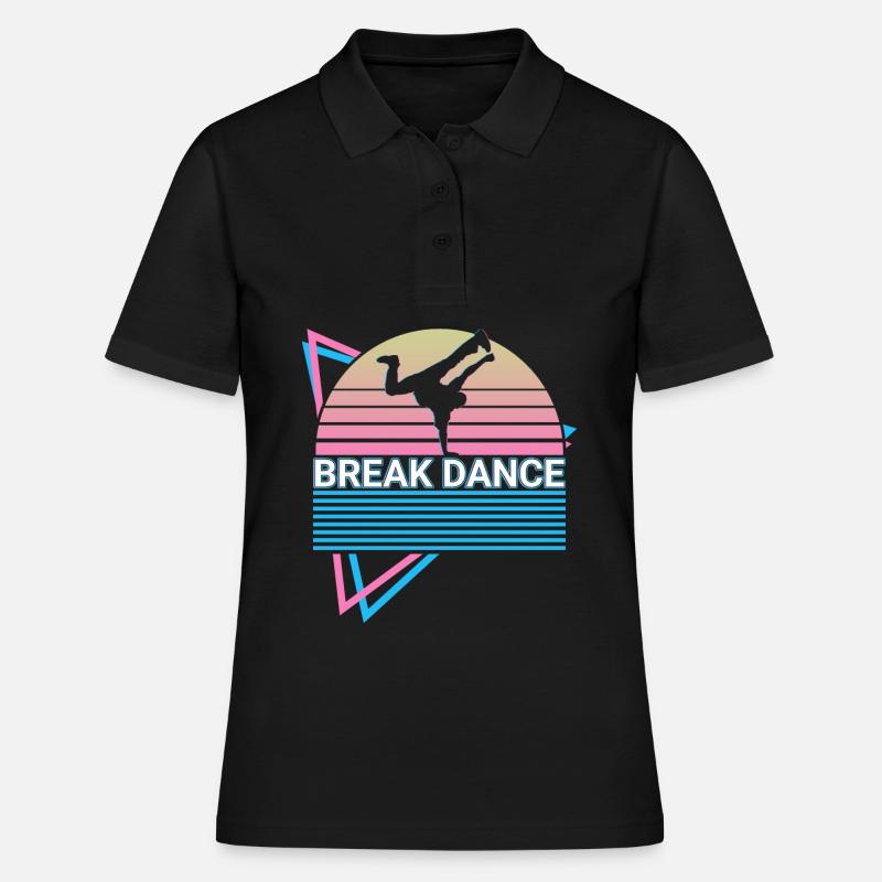Breakdance Breakdance Breakdance Rétro - Polo Femme - noir