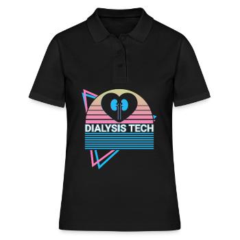 Technicien en dialyse Technicien en dialyse Rétro - Polo Femme - noir - Devant - Ailine (174cm)